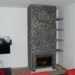 Pohledová stěrka na krbu - konečná podoba