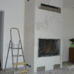 Benátský štuk na krbu - průběh prací