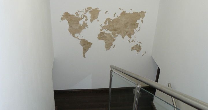 Travertino mapa světa - konečná podoba
